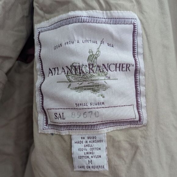 Atlantic Rancher Men's M Tan 100% Cotton Chore Coat Outdoor Waterproof - Picture 13 of 15